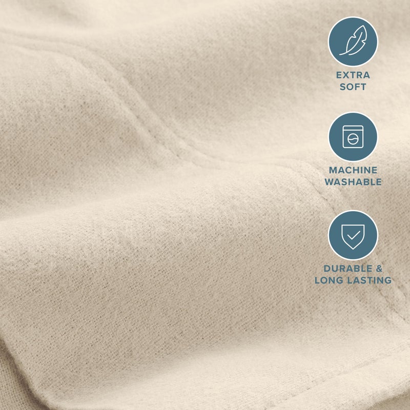 Bare Home Flannel King Pillowcases Set of 2-100% Cotton - Velvety Soft & Cozy - Double Brushed Heavyweight Flannel Pillowcases (King Pillowcase Set of 2, Sand) - Image 4